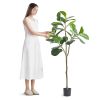 VEVOR Artificial Fiddle Leaf Fig Tree, 5 FT, Secure PE Material & Anti-Tip Tilt Protection Low-Maintenance Faux Plant