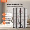 VEVOR Room Divider, 4 Panel Japanese Room Divider Screen, Wood Folding Privacy Screen Indoor, Japanese Partition Portable Decoration Dividers