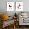 Trendy Decor 4U 2- Piece Vignette The Lord is MY Strength - Red Cardinals White Framed Wall Art for Living Room