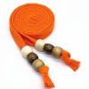 Cotton Flat Drawstring Wooden Beads Decorative Replacement Drawstring for Sweatshirt Hoodies Sweatpants Shorts,Orange