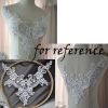 1 Piece DIY White Flower Lace Applique Patches Sewing Embroidered Trim Wedding Dress Patches V-neckline Lace Patch
