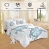 Sea Turtle Bedding Aqua Teal Blue Duvet Cover Sets Beach Turtle Bed Sets Ocean 3 Piece Turtle Themed Comforter Cover with 2 Pillowcases Queen Size