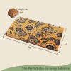 Coir Door Mat Floral Print Entryway Floor Mats with Non Slip PVC Backing Indoor Outdoor Mat for Front Door Decor Welcome Mats with Chelsea Flower Prin