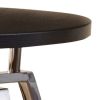 Elegant Table Collection - Soft Round Shapes, Silvershield Laminate Tops - Black Nickel Base, Aggressive Profile - Cocktail Table with Casters"
