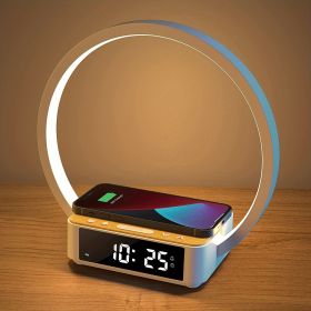 1pc Wireless Charger Table Lamp, 18W Touch Lamp Alarm Clock With Wireless Charging Wake-Up Light (Applicable People: teenagers)