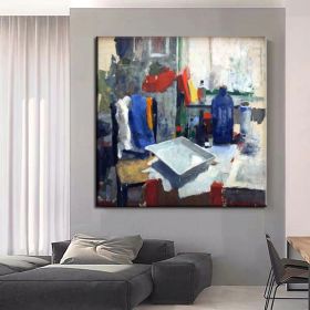 Hand Oil Painting In the Desert Abstract Original Abstract Painting Original Oil Painting Abstract Wall Art Canvas Living Room Decoration (Style: 03, size: 70x70cm)