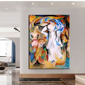 Hand Oil Painting Full Moon Abstract Original Abstract Painting Original Oil Painting Abstract Wall Art Canvas Living Room Decoration (Style: 02, size: 100x150cm)