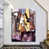 Hand Oil Painting Guitar On A Chair Abstract Original Abstract Painting Original Oil Painting Abstract Wall Art Canvas Living Room Decoration
