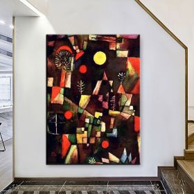 Hand Oil Painting Full Moon Abstract Original Abstract Painting Original Oil Painting Abstract Wall Art Canvas Living Room Decoration (Style: 01, size: 50x70cm)