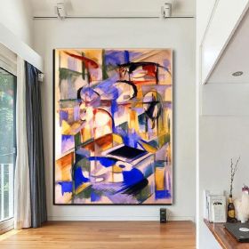 Hand Oil Painting Guitar On A Chair Abstract Original Abstract Painting Original Oil Painting Abstract Wall Art Canvas Living Room Decoration (Style: 03, size: 60x90cm)
