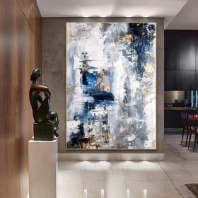 Tornadoes Neutral Color Modern Artwork Large Abstract Oil Painting On Canvas Office Living Room Contemporary Textured White Wall Art No Frame (2: PAITNTING WITH BLACK FRAME, 1: 60x90cm)