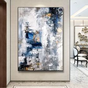 Tornadoes Neutral Color Modern Artwork Large Abstract Oil Painting On Canvas Office Living Room Contemporary Textured White Wall Art No Frame (2: PAINTING WITH INSIDE WOOD FRAME, 1: 60x90cm)
