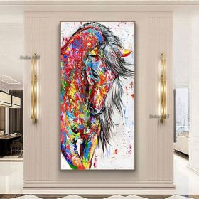 Oil Painting Handmade Hand Painted Wall Art Mintura Modern Abstract Horse Animal Home Living Room hallway bedroom luxurious decorative painting (2: B, 1: 60x90cm)