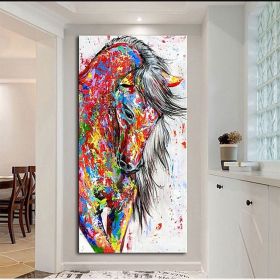 Oil Painting Handmade Hand Painted Wall Art Mintura Modern Abstract Horse Animal Home Living Room hallway bedroom luxurious decorative painting (2: B, 1: 100X150CM)