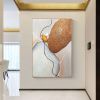 Handmade Abstract Art Hand Painted Yellow Gray Abstract Original Oil Painting Handmade Wall Art Paintings Decoration Home Living Room hallway bedroom