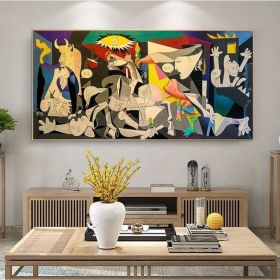 Handmade Guernica By Pablo Picasso Colourful Paintings Reproduction Art New Version Famous Canvas Wall Art Pablo Picasso Frameless Only Canvas (Style: 01, size: 90x120cm)