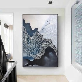 Handmade White Painting On Canvas Large Canvas Wall Art oOriginal Abstract Art Oversized Canvas Art Huge Wall Art Canvas Original Painting (Style: 01, size: 60x90cm)