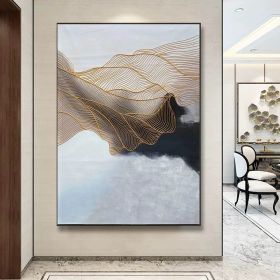 Handmade White Painting On Canvas Large Canvas Wall Art oOriginal Abstract Art Oversized Canvas Art Huge Wall Art Canvas Original Painting (Style: 03, size: 60x90cm)