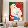 Handmade Oil Painting Picasso Style Oil Painting on Canvas Abstract Figurative Wall Art Original Handmade Artwork Home Office Decor Living Room Bedroo