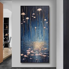 Hand Painted Oil Painting Original Rain Scenery Oil Painting on Canvas Large Modern Wall Art Custom Art Decor Abstract Landscape Painting Living room (Style: 01, size: 60x120cm)