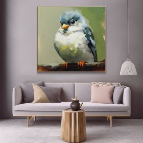 Hand Painted Oil Painting Original Colorful Animal Oil Painting On Canvas Bird Oil Painting Blue Bird Painting Impasto Original Art Animal Wall Art Li (Style: 01, size: 60x60cm)