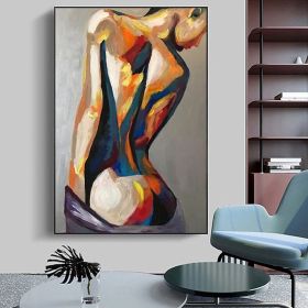 Handpainted large Sexy Naked Back Wall Art Sexy Girl woman Modern Abstract Nude Oil Painting on Canvas Home Entryway Living Room Bedroom Luxurious Dec (Style: 01, size: 90x120cm)