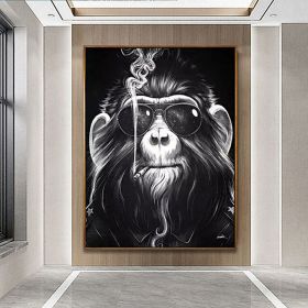 Oil Painting Handmade Hand Painted Wall Art Pop Cartoon Lion Animal Home Entryway Living Room Bedroom Luxurious Decoration Painting (Style: 02, size: 60x90cm)