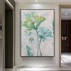 Hand painted Large Abstract Original Palette Knife Flower Oil Painting On Canvas Pink White Flower Living room Wall Decor Texture frame painting