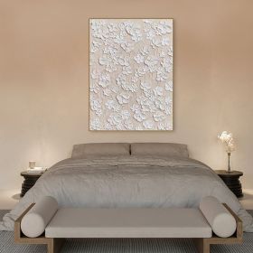 Handmade Oil Painting Abstract Flower Textured Wall Art Blooming Floral Painting On Canvas Gift For Her Living Room Wall Art Neutural Wall Art Custom (Style: 01, size: 100x150cm)