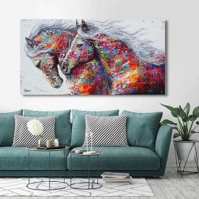 Hand Painted Oil Painting Abstract Horse Oil Paintings on Canvas Animal Wall Handpainted The Running Horse Painting Living Room Hallway Bedroom Decora (Style: 01, size: 40x80cm)