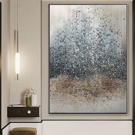 Hand Painted Oil Paintin Wall Art On Canvas Grey Modern Abstract Classic Living Room Hallway Luxurious Decorative Painting (Style: 01, size: 50x70cm)
