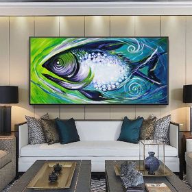 Hand Painted Oil Painting Horizontal Abstract Animals Modern Rolled Canvas Living Room Hallway Bedroom Luxurious Decorative Painting (Style: 01, size: 100x150)