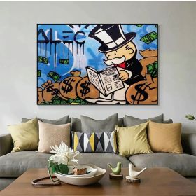 Hand Painted Oil Painting Modern Abstract Painting Alec Monopoly Street Art Money Canvas Painting Living Room Hallway Bedroom Luxurious Decorative Pai (Style: 01, size: 50x70cm)