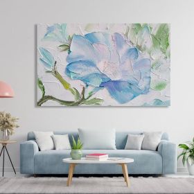 Hand Painted Oil Painting Large Art Abstract Blue Blooming Flower Oil Painting On Canvas Home Decor Wall Art Living Room Wall Decor Texture Art Palett (Style: 01, size: 100x150cm)