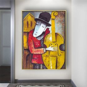 Hand Painted Oil Painting Abstract Wall Painting- musician Portrait Oil Painting On Canvas - Wall Art Picture -Acrylic Texture Home Decor (Style: 01, size: 90x120cm)