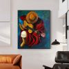 Hand Painted Oil Painting Abstract Portrait Wall Art Hand painted- Guitar Player Oil Paintings On Canvas Man with a Guitar - For Home Decoration