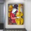 Hand Painted Oil Painting Abstract Wall Painting- musician Portrait Oil Painting On Canvas - Wall Art Picture -Acrylic Texture Home Decor