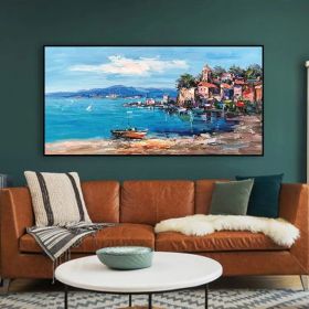 Original oil painting Abstract painting Seascape oil painting Large oil painting Home Décor Sky painting Sea mural Living room art (Style: 01, size: 80x160cm)