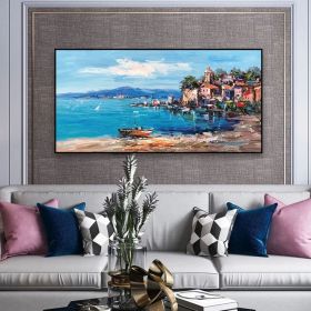 Original oil painting Abstract painting Seascape oil painting Large oil painting Home Décor Sky painting Sea mural Living room art (Style: 01, size: 60x120cm)