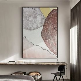 Abstract Art Hand Painted Yellow Gray Abstract Original Oil Painting Handmade Wall Art Paintings Decoration For Living Room Home Decor (Style: 01, size: 70x100cm)
