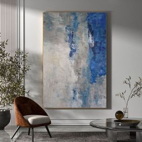 Handmade Oil Painting Blue And Grey Abstract Painting On Canvas Colorful Acrylic Art Modern Painting Wall Art For Home Decor And Office (Style: 01, size: 70x100cm)