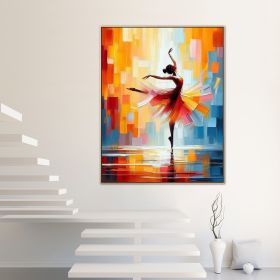 Handmade Oil Painting Oversize Lady Dancer Wall Art Thick Texture Modern Vivid Abstract Art Large Hand Painted Pretty Ballerina Colorful Painting On C (Style: 01, size: 70x100cm)