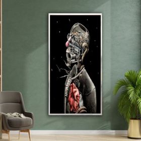 war in mind surreal machine man art canvas wall art surreal art Hand Painted Oil Painting banksy poster wall art canvas design framed ready to hang (Style: 01, size: 60x120cm)