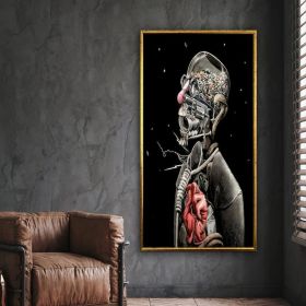war in mind surreal machine man art canvas wall art surreal art Hand Painted Oil Painting banksy poster wall art canvas design framed ready to hang (Style: 01, size: 80x160cm)