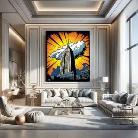 New York Canvas Pop Art Extra Large Wall Art Pop Art Wall Art Comic Art Pop Culture Wall Art Graffiti Painting Boyfriend Birthday Gift (Style: 01, size: 60x90cm)