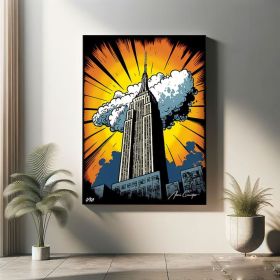 New York Canvas Pop Art Extra Large Wall Art Pop Art Wall Art Comic Art Pop Culture Wall Art Graffiti Painting Boyfriend Birthday Gift (Style: 01, size: 80x120cm)