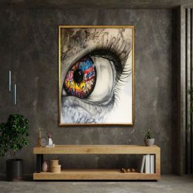 woman graffiti art street pop modern fashion poster painting canvas Hand Painted Oil Painting graffiti poster wall art canvas design framed ready to h (Style: 01, size: 70x100cm)