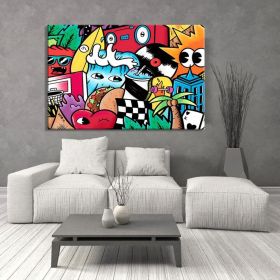 Extra Large Wall Art Street Art Canvas Figure Wall Art Living Room Wall Art Game Room Décor Colorful Hand Painted Oil Painting (Style: 01, size: 80x120cm)