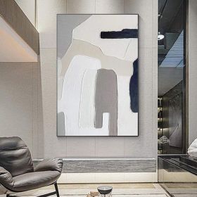 Handmade Oil Painting Large Abstract Wall Art Painting Large Wall Art Abstract Large Canvas Art Textured Wall Art Beige Gray White Wall Art Office Dec (Style: 01, size: 60x90cm)