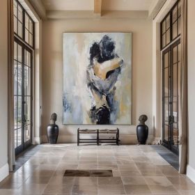 Original Wall Art Abstract Lady Framed abstract portrait painting Woman painting lovers art Woman face Canvas Art abstract woman art (Style: 01, size: 90x130cm)